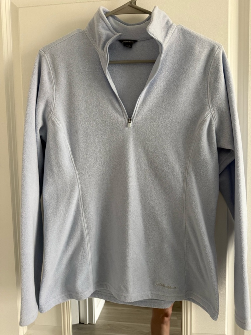 Eddie Bauer Women’s Pale Blue Fleece Quarter-Zip Pullover Size Small